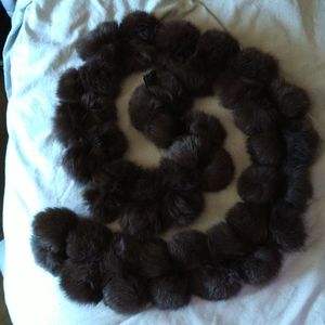 Rabbit Fur 2 PomPom Scarf